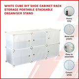 NNEDSZ White Cube DIY Shoe Cabinet Rack Storage Portable Stackable Organiser Stand