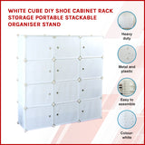 NNEDSZ White Cube DIY Shoe Cabinet Rack Storage Portable Stackable Organiser Stand