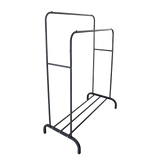 NNEDSZ Heavy Metal Double Clothes Rail Hanging Rack Garment Display Stand Storage Shelf