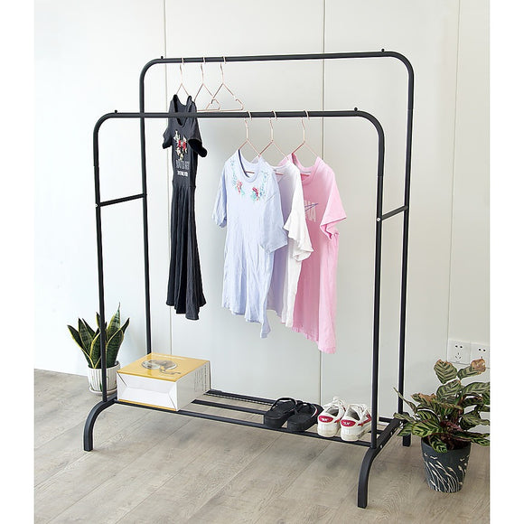NNEDSZ Heavy Metal Double Clothes Rail Hanging Rack Garment Display Stand Storage Shelf