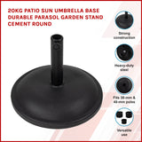 NNEDSZ 20kg Patio Sun Umbrella Base Durable Parasol Garden Stand Cement Round