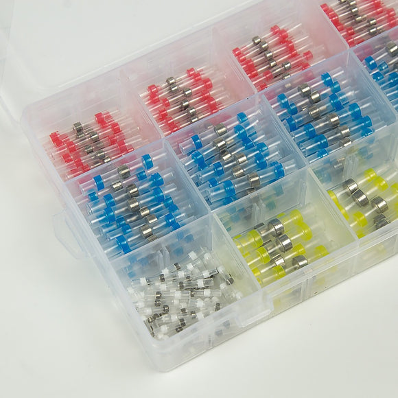 NNEDSZ 250PCS Waterproof Solder Seal Sleeve Heat Shrink Butt Wire Connectors Terminals