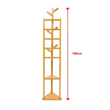 NNEDSZ Clothes Coat Rack Garment Stand Shelf Wooden Tree Hanger Bag Hat Hook Holder
