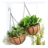 NNEDSZ 4 X Large Garden Hanging Basket With Coir Liner & Chain Flower Plant Pots Baskets