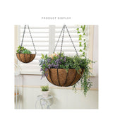 NNEDSZ 4 X Large Garden Hanging Basket With Coir Liner & Chain Flower Plant Pots Baskets