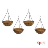 NNEDSZ 4 X Large Garden Hanging Basket With Coir Liner & Chain Flower Plant Pots Baskets
