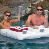NNEDSZ Big PVC Inflatable Beer Pong Raft Floating Pool Party Pong Game Table Lounge Toy
