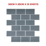 NNEDSZ Tiles 3D Peel and Stick Wall Tile Dark Grey (30cm x 30cm x 10 sheets)