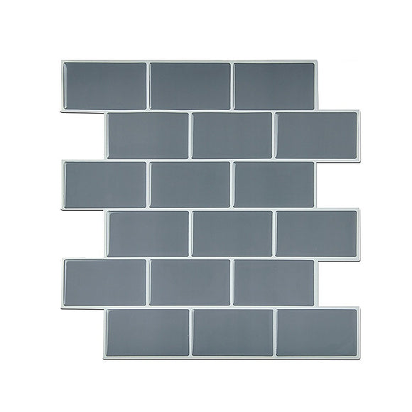 NNEDSZ Tiles 3D Peel and Stick Wall Tile Dark Grey (30cm x 30cm x 10 sheets)