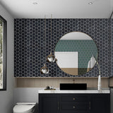 NNEDSZ Tiles 3D Peel and Stick Wall Tile Hexagonal Mosaic Black (30cm x 30cm x 10 sheets)
