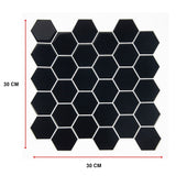 NNEDSZ Tiles 3D Peel and Stick Wall Tile Hexagonal Mosaic Black (30cm x 30cm x 10 sheets)
