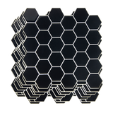 NNEDSZ Tiles 3D Peel and Stick Wall Tile Hexagonal Mosaic Black (30cm x 30cm x 10 sheets)