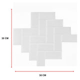 NNEDSZ Tiles 3D Peel and Stick Wall Tile Herringbone White (30cm x 30cm x 10 sheets)