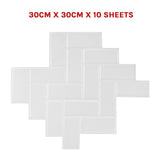 NNEDSZ Tiles 3D Peel and Stick Wall Tile Herringbone White (30cm x 30cm x 10 sheets)