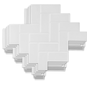 NNEDSZ Tiles 3D Peel and Stick Wall Tile Herringbone White (30cm x 30cm x 10 sheets)