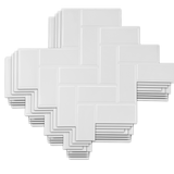 NNEDSZ Tiles 3D Peel and Stick Wall Tile Herringbone White (30cm x 30cm x 10 sheets)
