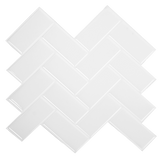 NNEDSZ Tiles 3D Peel and Stick Wall Tile Herringbone White (30cm x 30cm x 10 sheets)