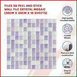 NNEDSZ Tiles 3D Peel and Stick Wall Tile Crystal Mosaic (30cm x 30cm x 10 sheets)