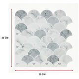 NNEDSZ Tiles 3D Peel and Stick Wall Tile Fish Scale Mosaic (30cm x 30cm x 10 sheets)