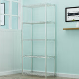 NNEDSZ 5 Tier Chrome Metal Storage Rack Shelving Wire Shelf