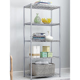 NNEDSZ 5 Tier Chrome Metal Storage Rack Shelving Wire Shelf