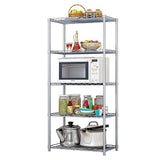 NNEDSZ 5 Tier Chrome Metal Storage Rack Shelving Wire Shelf