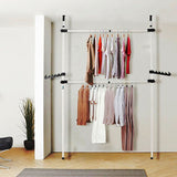 NNEDSZ Heavy Duty Adjust Clothes Rail Storage Garment Shelf Hanging Display Stand Rack