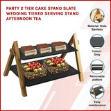 NNEDSZ Party 2 Tier Cake Stand Slate Wedding Tiered Serving Stand Afternoon Tea