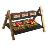 NNEDSZ Party 2 Tier Cake Stand Slate Wedding Tiered Serving Stand Afternoon Tea
