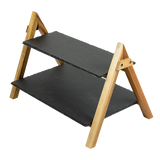 NNEDSZ Party 2 Tier Cake Stand Slate Wedding Tiered Serving Stand Afternoon Tea