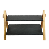 NNEDSZ Party 2 Tier Cake Stand Slate Wedding Tiered Serving Stand Afternoon Tea