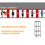 NNEDSZ Modular Wire Storage Shelf 600 x 600 x 1800mm Steel Shelving