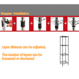 NNEDSZ Modular Wire Storage Shelf 450 x 450 x 1800mm Steel Shelving