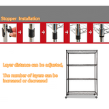 NNEDSZ Modular Wire Storage Shelf 900 x 450 x 1800mm Steel Shelving
