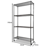 NNEDSZ Modular Wire Storage Shelf 900 x 450 x 1800mm Steel Shelving