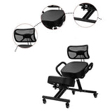 NNEDSZ Ergonomic Kneeling Posture Chair with Backrest Adjustable Height and Casters