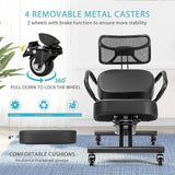 NNEDSZ Ergonomic Kneeling Posture Chair with Backrest Adjustable Height and Casters