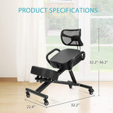 NNEDSZ Ergonomic Kneeling Posture Chair with Backrest Adjustable Height and Casters