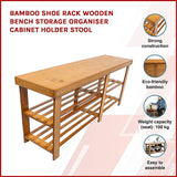 NNEDSZ Bamboo Shoe Rack Wooden Bench Storage Organiser Cabinet Holder Stool