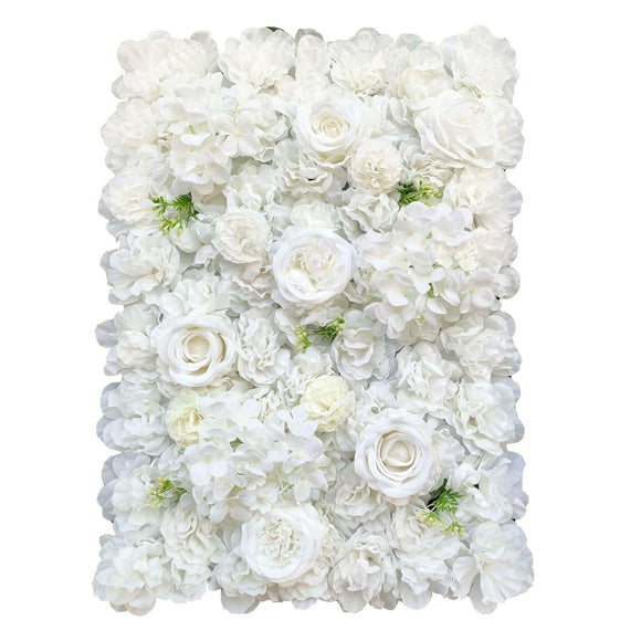 NNEDSZ Artificial Flower Wall Backdrop Panel 40cm X 60cm Mixed Whites
