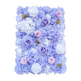 NNEDSZ Artificial Flower Wall Backdrop Panel 40cm X 60cm Mixed Lilac Flowers