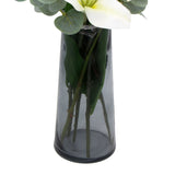 NNEDSZ Premium Faux White Lily In Glass Vase (Tiger Lily Bouquet With Eucalyptus)