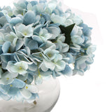 NNEDSZ Premium Faux Hydrangea With Glass Vase (Artificial Flowering Blue Hydrangea) 23cm
