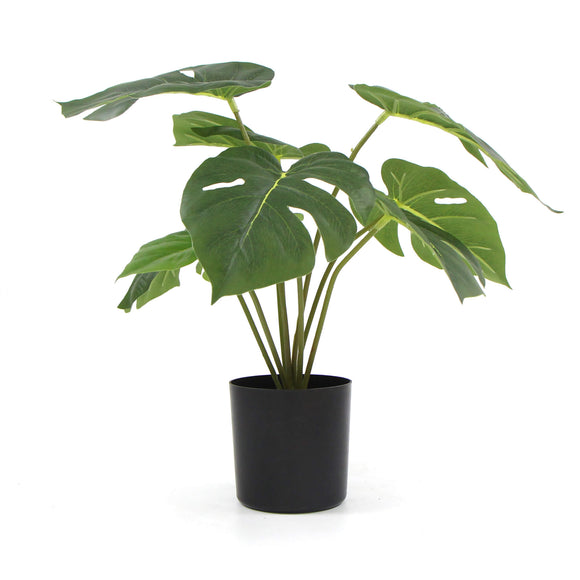 NNEDSZ Potted Artificial Split Philodendron Plant With Real Touch Leaves 35cm