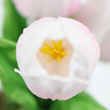 NNEDSZ Flowering Pink Artificial Tulip Plant Arrangement With Ceramic Bowl 35cm