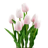 NNEDSZ Flowering Pink Artificial Tulip Plant Arrangement With Ceramic Bowl 35cm