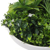 NNEDSZ Flowering White Artificial Green Wall Disc UV Resistant 100cm (White Frame)