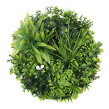 NNEDSZ Flowering White Artificial Green Wall Disc UV Resistant 100cm (White Frame)