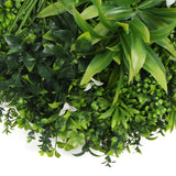 NNEDSZ Flowering White Artificial Green Wall Disc UV Resistant 100cm (Black Frame)