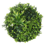 NNEDSZ Flowering White Artificial Green Wall Disc UV Resistant 100cm (Black Frame)